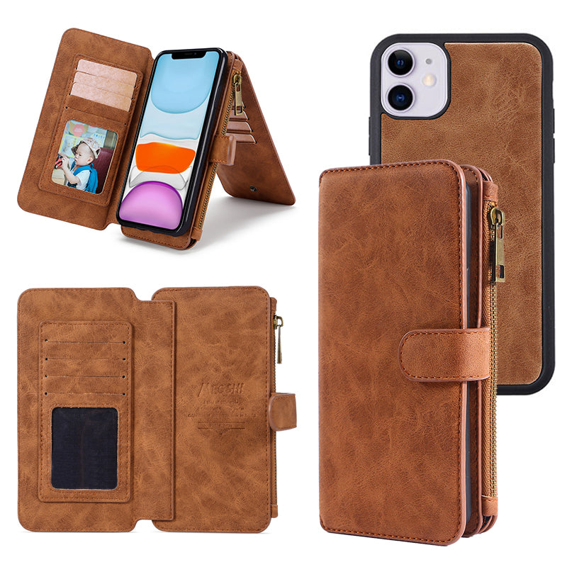 MEGSHI 007 Series for iPhone 12 mini 5.4 inch Protective Case TPU PC Phone Shell with Detachable PU Leather Wallet MEGSHI 007 Series for iPhone 12 mini 5.4 inch Protective Case TPU PC Phone Shell with Detachable PU Leather Wallet
